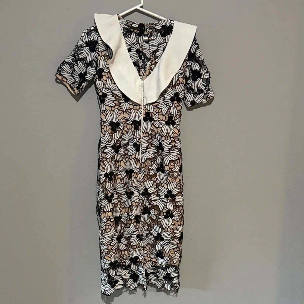 KEEPSAKE the Label Black and White Floral Midi Dress
